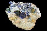 Sparkling Azurite and Malachite Crystal Cluster - Morocco #128165-1